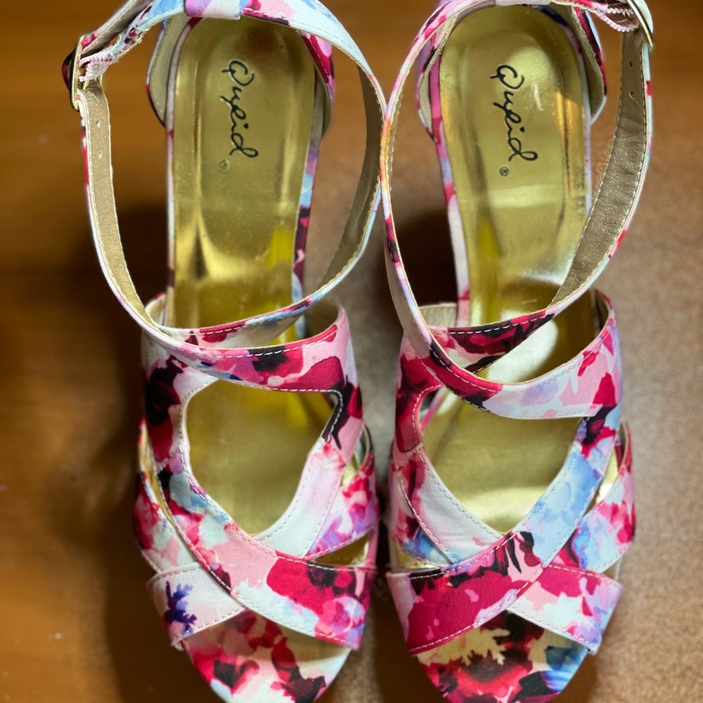 ModCloth Qupid Floral Wedge Heels